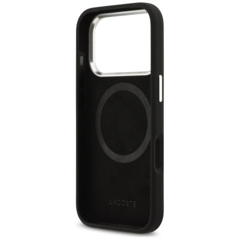 Etui Lacoste HC Silicone Metal Logo MagSafe do iPhone 17 Pro czarny
