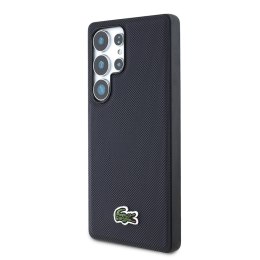 Etui Lacoste Iconic Petit Pique Woven Logo MagSafe do Samsung Galaxy S25 Ultra granatowy