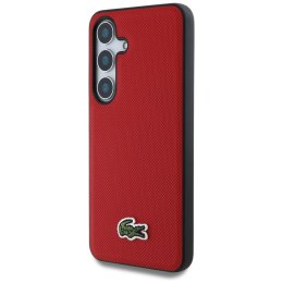 Etui Lacoste Iconic Petit Pique Woven Logo MagSafe do Samsung Galaxy S25 czerwony