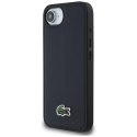 Etui Lacoste Iconic Petit Pique Woven Logo MagSafe do iPhone 16e granatowy