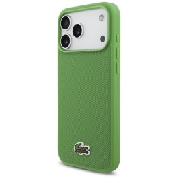 Etui Lacoste Iconic Petit Pique Woven Logo MagSafe do iPhone 17 Pro Max zielony