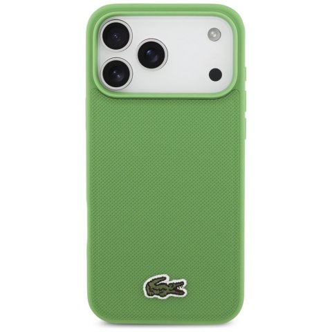 Etui Lacoste Iconic Petit Pique Woven Logo MagSafe do iPhone 17 Pro Max zielony