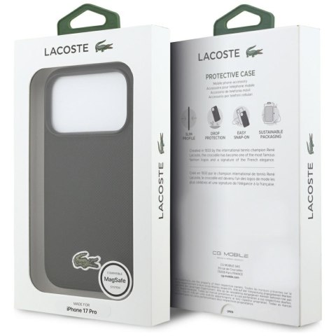 Etui Lacoste Iconic Petit Pique Woven Logo MagSafe do iPhone 17 Pro czarny