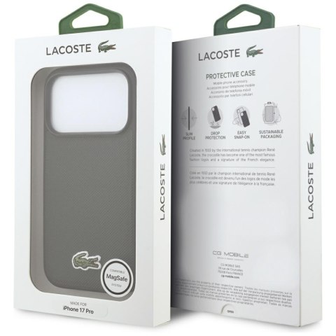 Etui Lacoste Iconic Petit Pique Woven Logo MagSafe do iPhone 17 Pro sinople