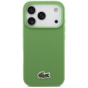 Etui Lacoste Iconic Petit Pique Woven Logo MagSafe do iPhone 17 Pro zielony