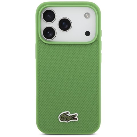 Etui Lacoste Iconic Petit Pique Woven Logo MagSafe do iPhone 17 Pro zielony