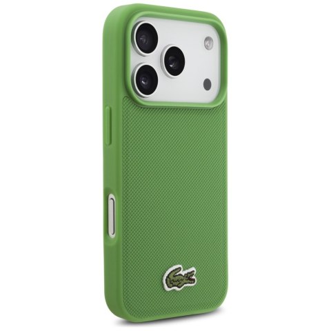 Etui Lacoste Iconic Petit Pique Woven Logo MagSafe do iPhone 17 Pro zielony