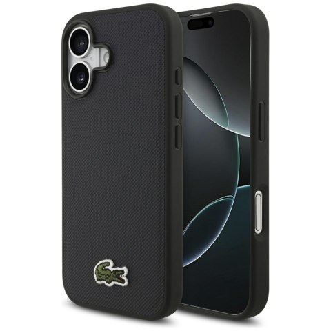 Etui Lacoste Iconic Petit Pique Woven Logo MagSafe do iPhone 17 granatowy