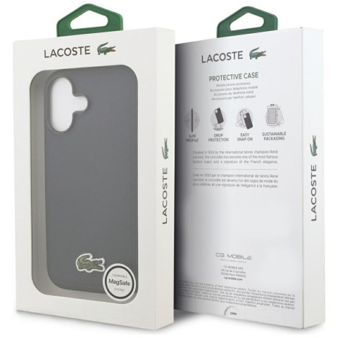 Etui Lacoste Iconic Petit Pique Woven Logo MagSafe do iPhone 17 granatowy