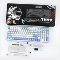 Klawiatura mechaniczna Epomaker TH99 Creamy Jade Switch biało-niebieski