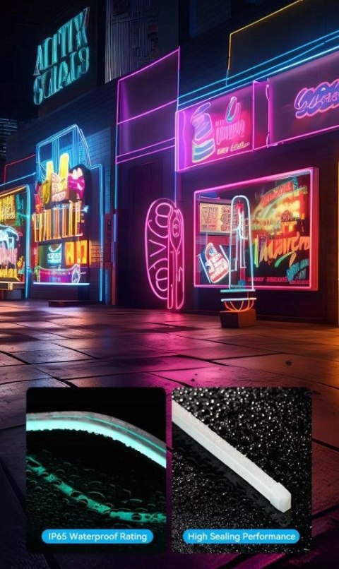 Taśma LED Vention Silicone Neon z pilotem IR i zasilaczem DC 12V 5m