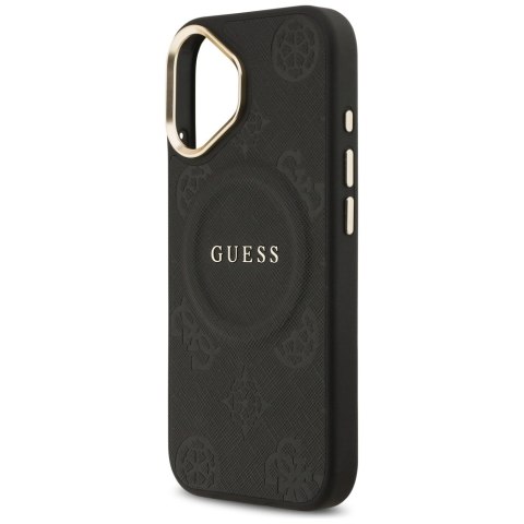 Etui Guess Peony Hot Stamp MagSafe do iPhone 17 czarny