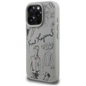 Etui Karl Lagerfeld Grained Pattern & Logo MagSafe do iPhone 16 Pro Max szary