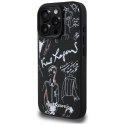 Etui Karl Lagerfeld Grained Pattern & Logo MagSafe do iPhone 16 Pro czarny