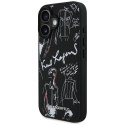 Etui Karl Lagerfeld Grained Pattern & Logo MagSafe do iPhone 16 czarny