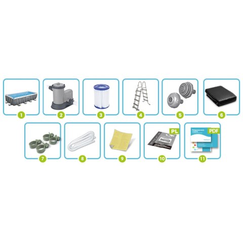 Basen stelażowy ogrodowy 549 x 274 x 122 cm 12w1 Bestway 56465