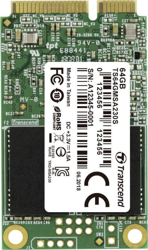 Dysk SSD TRANSCEND TS64GMSA230S (mSATA″ /64 GB )
