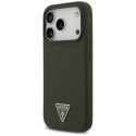 Etui Guess Silicone Triangle Logo MagSafe do iPhone 17 Pro khaki