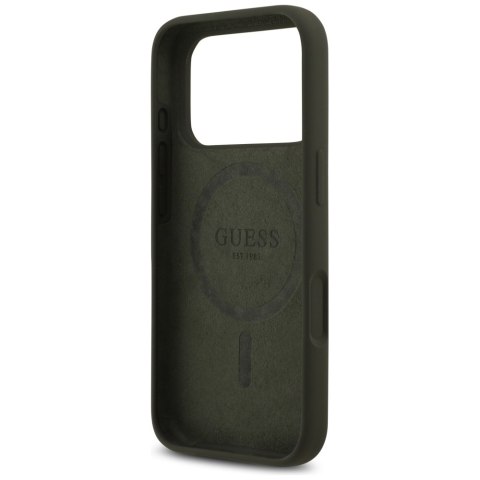 Etui Guess Silicone Triangle Logo MagSafe do iPhone 17 Pro khaki