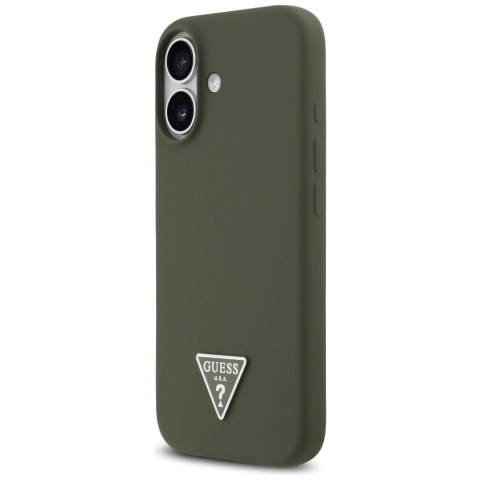 Etui Guess Silicone Triangle Logo MagSafe do iPhone 17 khaki