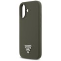 Etui Guess Silicone Triangle Logo MagSafe do iPhone 17 khaki