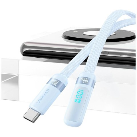 Kabel USAMS US-SJ653 PD 100W USB-C/USB-C 1.2m niebieski