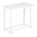 Biurko komputerowe składane 80x45 cm stolik pod laptopa białe ModernHome