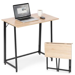 Biurko komputerowe składane 80x45 cm stolik pod laptopa loft jasny dąbModernHome