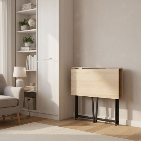 Biurko komputerowe składane 80x45 cm stolik pod laptopa loft jasny dąbModernHome