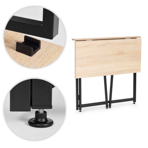 Biurko komputerowe składane 80x45 cm stolik pod laptopa loft jasny dąbModernHome