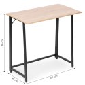 Biurko komputerowe składane 80x45 cm stolik pod laptopa loft jasny dąbModernHome