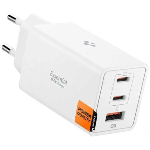 Ładowarka sieciowa Spigen Essential EE673EU 67W 2xUSB-C/USB-A biały