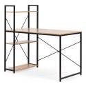 Biurko komputerowe szkolne 120x60 cm regał z 3 półkami loft jasny dąb ModernHome