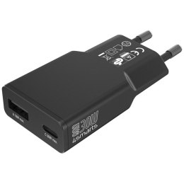 Ładowarka sieciowa 4smarts FlatPlug Duos 30W GaN USB-C/USB-A czarny