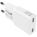 Ładowarka sieciowa 4smarts FlatPlug Slim Dual 30W GaN 2xUSB-C biały