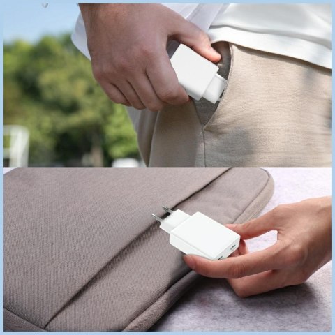 Ładowarka sieciowa 4smarts FlatPlug Slim Dual 30W GaN 2xUSB-C biały