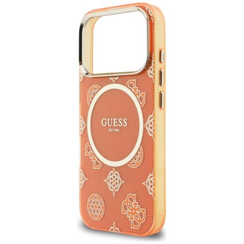 Etui Guess IML Peony Dot MagSafe do iPhone 17 Pro pomarańczowy