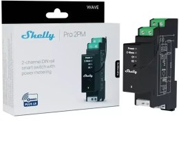 Sterownik dwukanałowy na szynę DIN Z-Wave Shelly Wave Pro 2PM LR