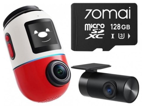 Wideorejestrator 70mai X800-2 Dash Cam 4K Omni Set RED + karta pamięci 70mai 128GB