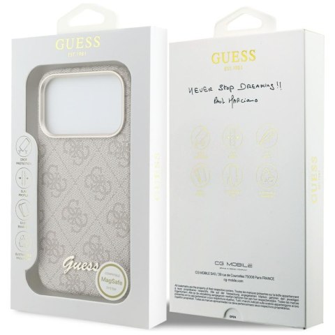 Etui Guess 4G Script MagSafe do iPhone 17 Pro Max różowy