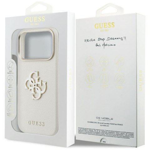Etui Guess FW Resin Logo do iPhone 17 Pro Max beżowy
