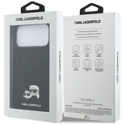 Etui Karl Lagerfeld Rhinestones Karl&Choupette Pin do iPhone 17 Pro Max czarny