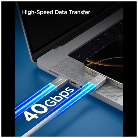 Kabel Spigen EB24015CC Essential USB-C 240W 1.5m biały