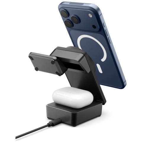 Ładowarka indukcyjna Spigen Essential EF323MQ 3w1 25W Qi2.2 MagSafe czarny
