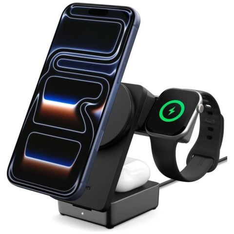 Ładowarka indukcyjna Spigen Essential EF323MQ 3w1 25W Qi2.2 MagSafe czarny