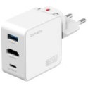 Ładowarka podróżna 4smarts Flex adapter Hub 65W GaN USB-C/USB-A/HDMI biały