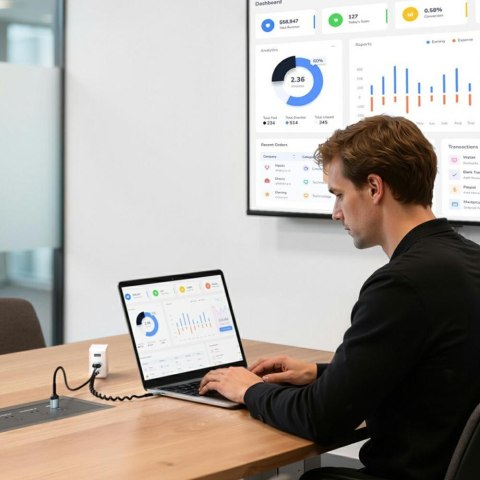 Ładowarka podróżna 4smarts Flex adapter Hub 65W GaN USB-C/USB-A/HDMI biały