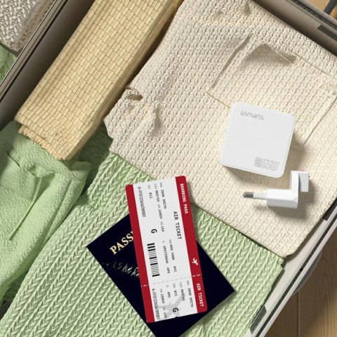 Ładowarka podróżna 4smarts Flex adapter Hub 65W GaN USB-C/USB-A/HDMI biały