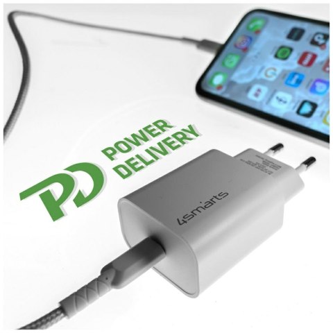 Ładowarka sieciowa 4smarts VoltPlug 20W PD USB-C z kable USB-C do Lightning biały