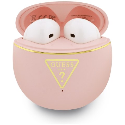 Słuchawki TWS Guess Gold Line Triangle różowy
